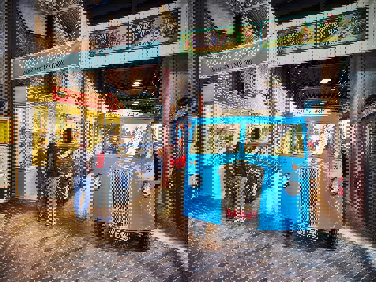 Entrance to the Streets Ahead gallery with blue Morris Commercial vehicle in foreground